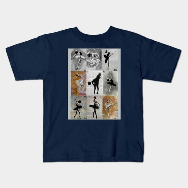 9 dance steps Kids T-Shirt by Loui Jover 